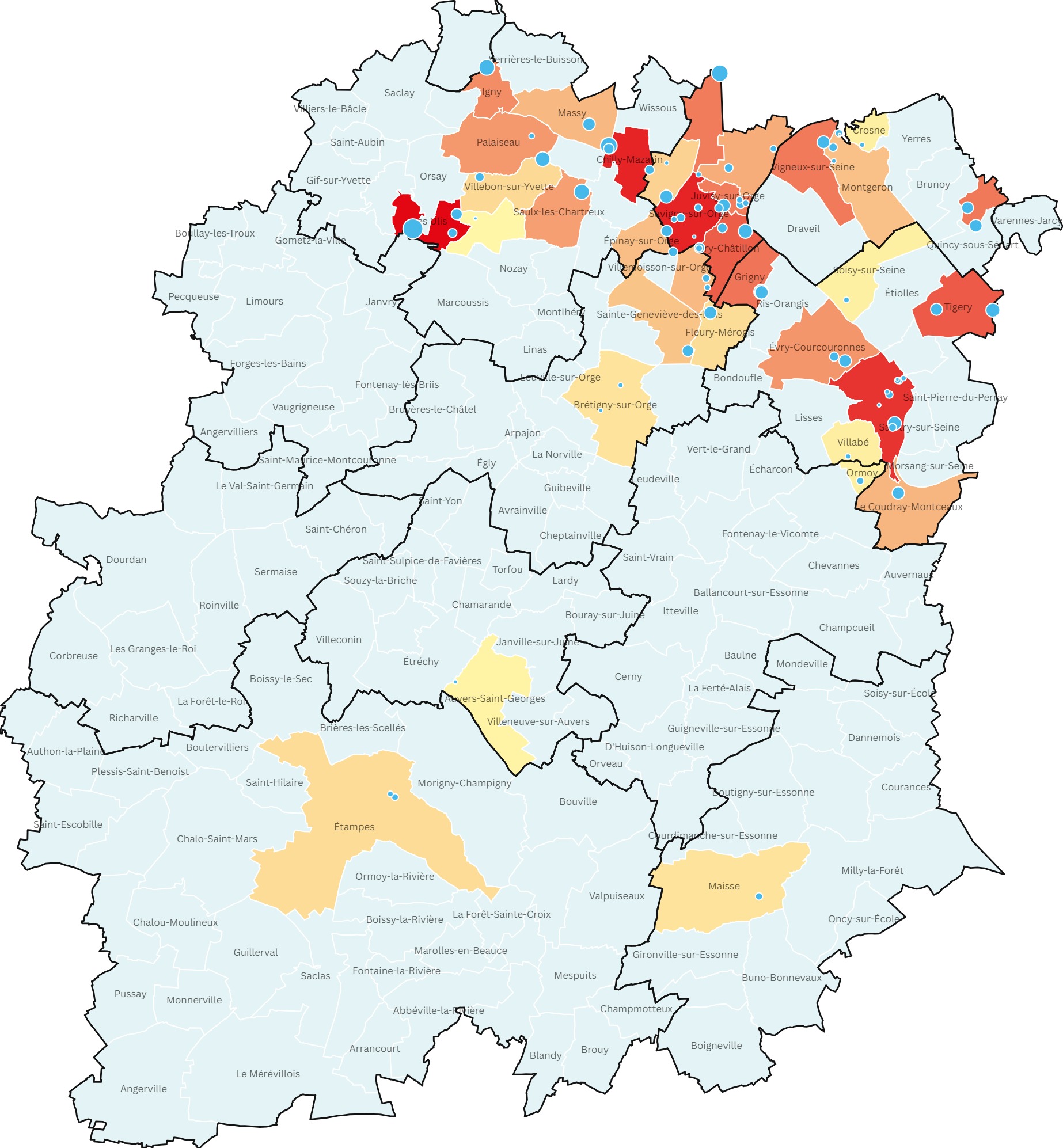 Diagnostic de l’aide alimentaire en Essonne - Cartographie