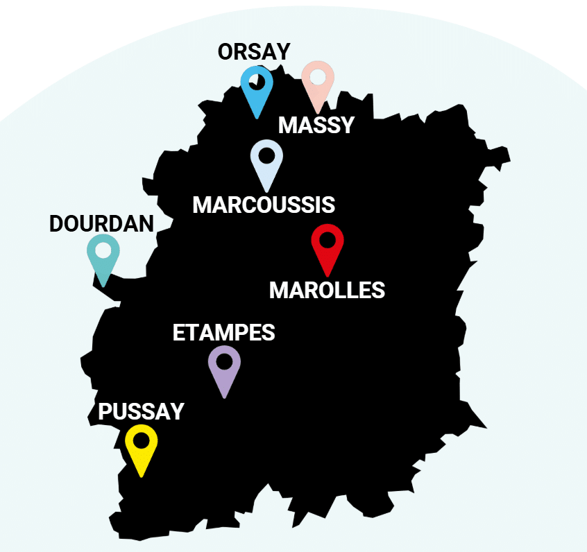 Carto des résidences accueil en Essonne